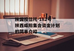 陕国投信托-182号陕西咸阳集合资金计划的简单介绍