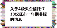 关于A级央企信托-738仪征市一年期非标的信息