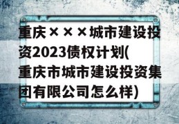 重庆×××城市建设投资2023债权计划(重庆市城市建设投资集团有限公司怎么样)