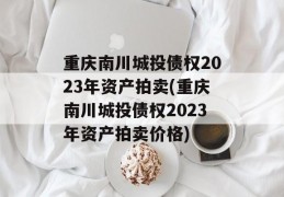 重庆南川城投债权2023年资产拍卖(重庆南川城投债权2023年资产拍卖价格)