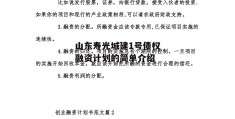 山东寿光城建1号债权融资计划的简单介绍