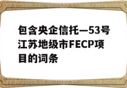 包含央企信托—53号江苏地级市FECP项目的词条