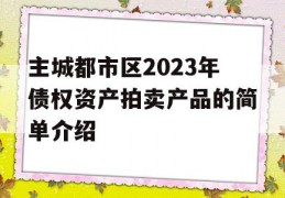 主城都市区2023年债权资产拍卖产品的简单介绍