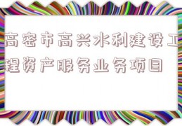 高密市高兴水利建设工程资产服务业务项目