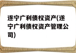 遂宁广利债权资产(遂宁广利债权资产管理公司)