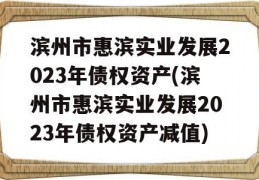 滨州市惠滨实业发展2023年债权资产(滨州市惠滨实业发展2023年债权资产减值)