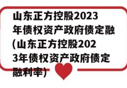 山东正方控股2023年债权资产政府债定融(山东正方控股2023年债权资产政府债定融利率)