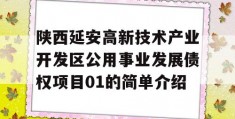 陕西延安高新技术产业开发区公用事业发展债权项目01的简单介绍