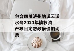 包含四川泸州纳溪云溪水务2023年债权资产项目定融政府债的词条