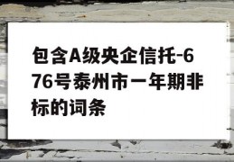 包含A级央企信托-676号泰州市一年期非标的词条