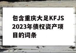 包含重庆大足KFJS2023年债权资产项目的词条