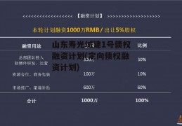 山东寿光城建1号债权融资计划(定向债权融资计划)