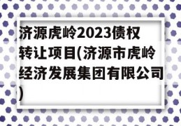 济源虎岭2023债权转让项目(济源市虎岭经济发展集团有限公司)