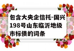 包含大央企信托-国兴198号山东临沂地级市标债的词条