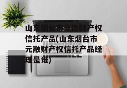 山东烟台市元融财产权信托产品(山东烟台市元融财产权信托产品经理是谁)