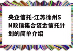 央企信托-江苏徐州SN政信集合资金信托计划的简单介绍