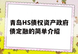 青岛HS债权资产政府债定融的简单介绍