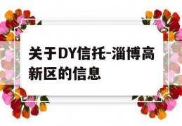 关于DY信托-淄博高新区的信息