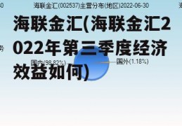 海联金汇(海联金汇2022年第三季度经济效益如何)