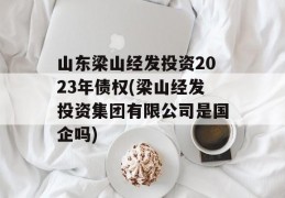 山东梁山经发投资2023年债权(梁山经发投资集团有限公司是国企吗)