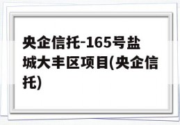 央企信托-165号盐城大丰区项目(央企信托)