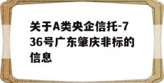 关于A类央企信托-736号广东肇庆非标的信息