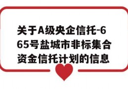 关于A级央企信托-665号盐城市非标集合资金信托计划的信息