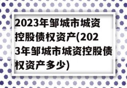 2023年邹城市城资控股债权资产(2023年邹城市城资控股债权资产多少)