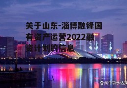 关于山东-淄博融锋国有资产运营2022融资计划的信息