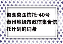 包含央企信托-40号泰州地级市政信集合信托计划的词条