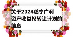 关于2024遂宁广利资产收益权转让计划的信息