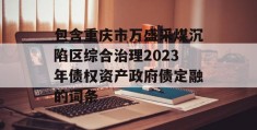 包含重庆市万盛采煤沉陷区综合治理2023年债权资产政府债定融的词条