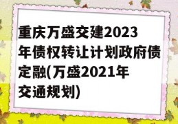 重庆万盛交建2023年债权转让计划政府债定融(万盛2021年交通规划)