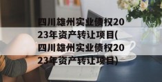 四川雄州实业债权2023年资产转让项目(四川雄州实业债权2023年资产转让项目)