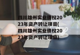 四川雄州实业债权2023年资产转让项目(四川雄州实业债权2023年资产转让项目)