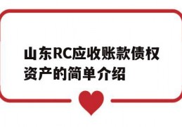 山东RC应收账款债权资产的简单介绍