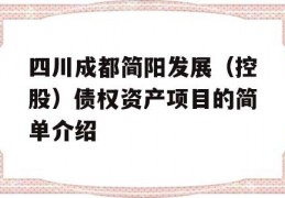 四川成都简阳发展（控股）债权资产项目的简单介绍