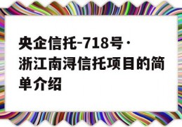 央企信托-718号·浙江南浔信托项目的简单介绍