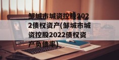 邹城市城资控股2022债权资产(邹城市城资控股2022债权资产负债率)