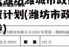 山东潍坊潍城市政债权融资计划(潍坊市政府债券)