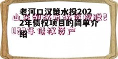 老河口汉策水投2022年债权项目的简单介绍