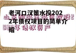 老河口汉策水投2022年债权项目的简单介绍