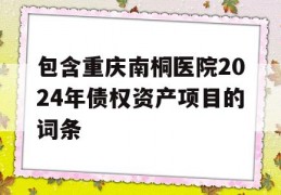 包含重庆南桐医院2024年债权资产项目的词条