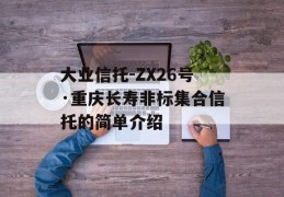 大业信托-ZX26号·重庆长寿非标集合信托的简单介绍