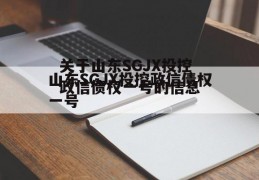 关于山东SGJX投控政信债权一号的信息