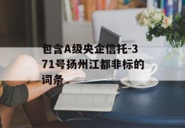 包含A级央企信托-371号扬州江都非标的词条