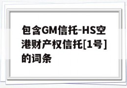 包含GM信托-HS空港财产权信托[1号]的词条