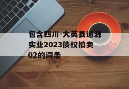 包含四川-大英县通源实业2023债权拍卖02的词条