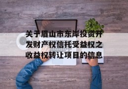 关于眉山市东岸投资开发财产权信托受益权之收益权转让项目的信息