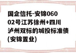 国企信托-安锦06002号江苏徐州+四川泸州双标的城投标准债(安锦置业)